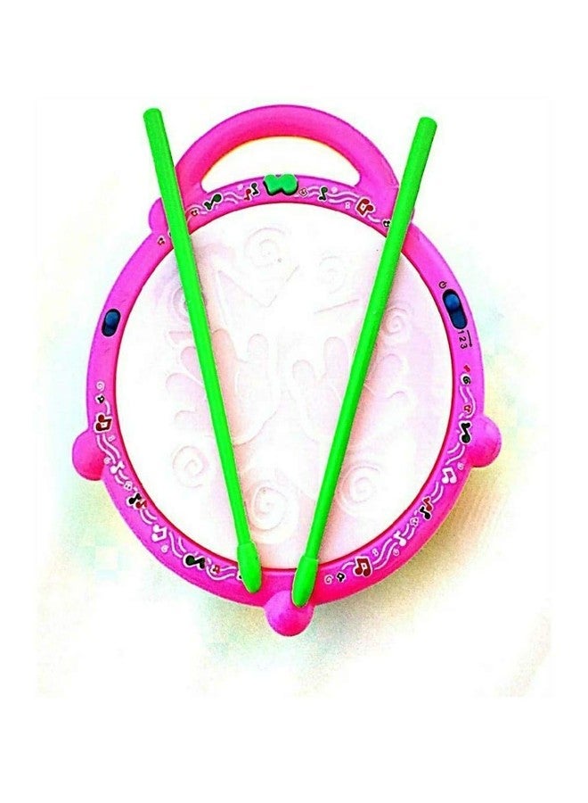 Caltero Flash Drum with Sticks - Pink and Yellow - Image 2